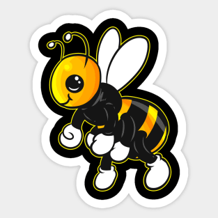 A big honey bee is on this bee Sticker